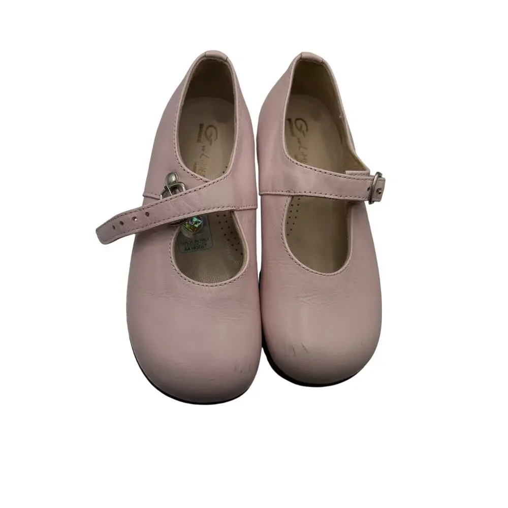 vero cuoio Pink Mary Jane Shoes Size 8.5 Classic Leather Flat Footwear